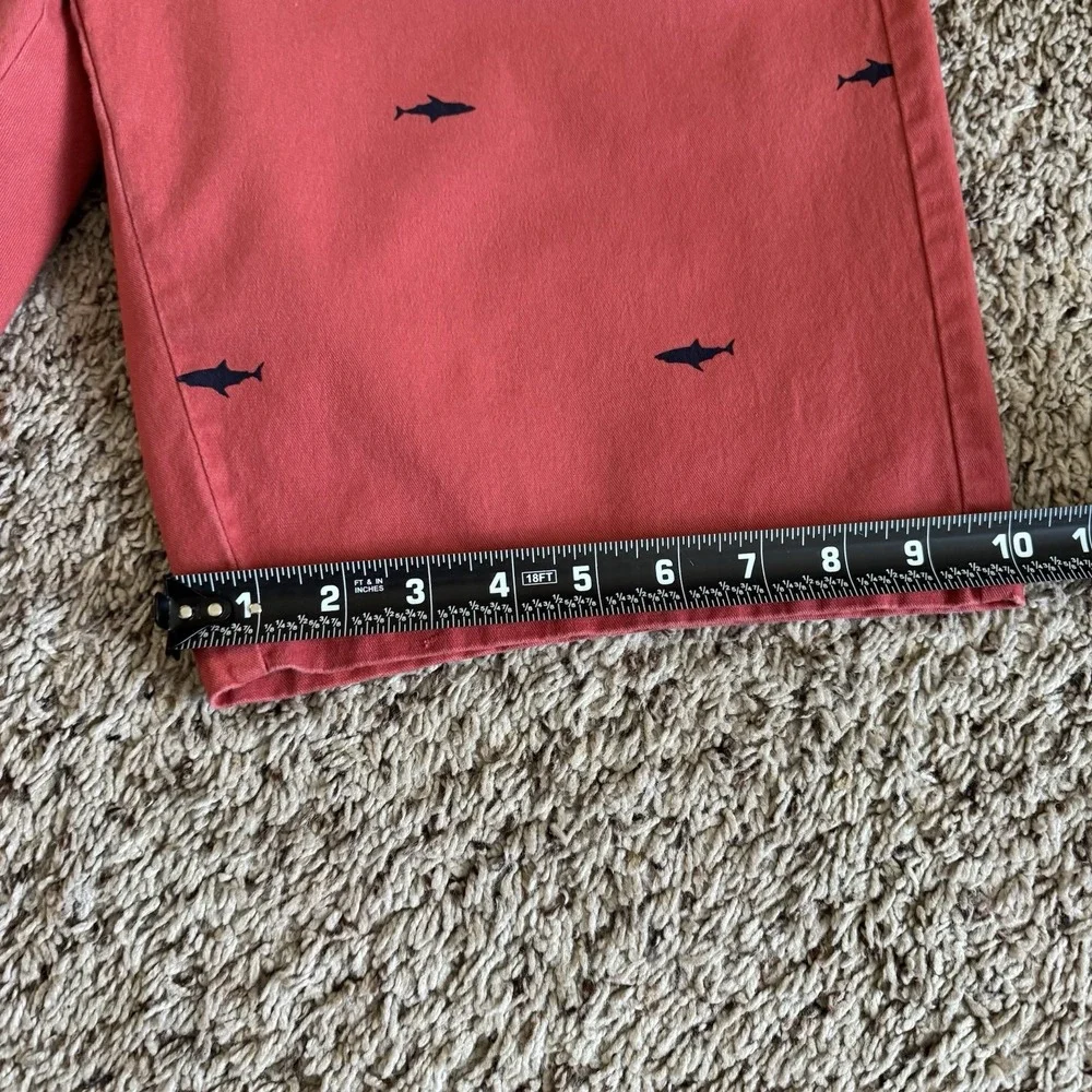 Old Navy Ultimate Slim Shorts 30 Red‎ Shark Print Chino Casual Summer